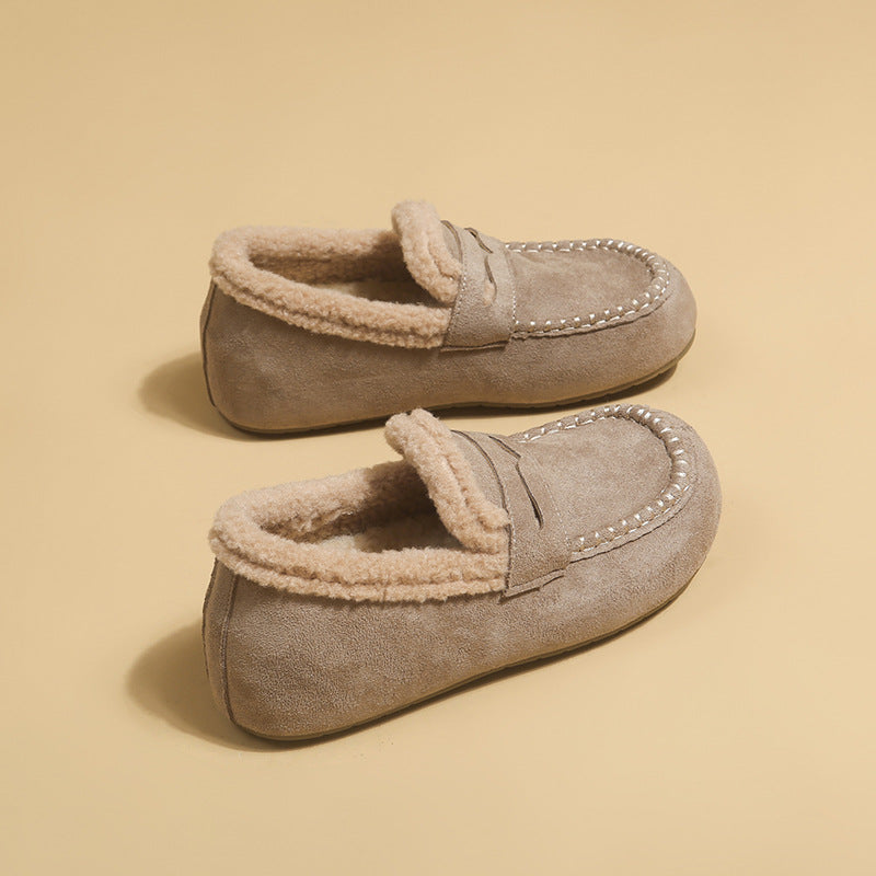 Gefütterter Kunstwildleder Loafer Mule – Ansicht 3