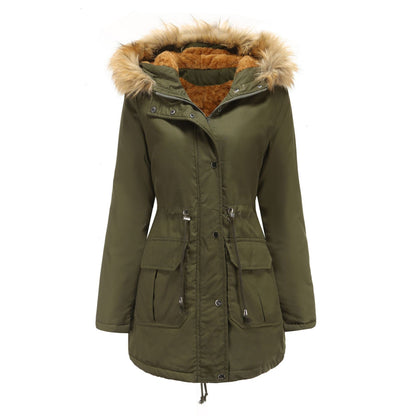 Gefütterte Damen Steppjacke mit Kapuze & Kunstfellkragen – Ansicht 3
