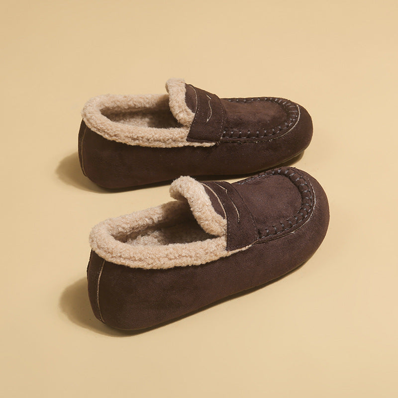 Gefütterter Kunstwildleder Loafer Mule – Ansicht 2