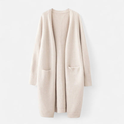 Women's Open-Front Long Cardigan – Elegant Timeless Knit 1
