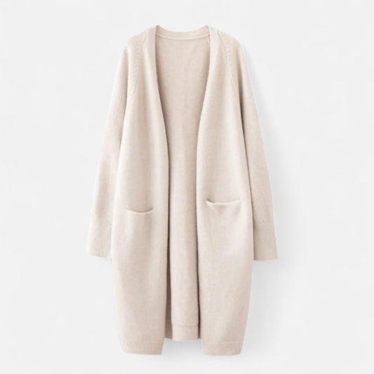 Women's Open-Front Long Cardigan – Elegant Timeless Knit 1