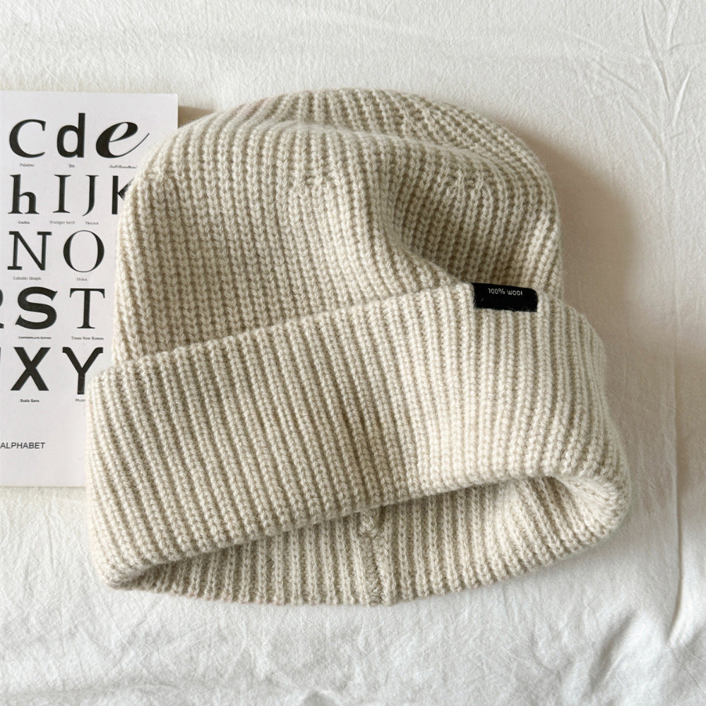 Damen Strickmütze mit Umschlag — Rippenstrick Wintermütze 3