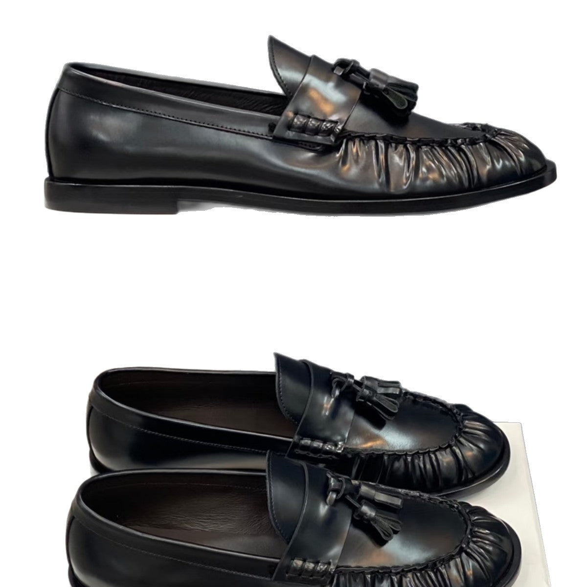 Loafers in Wildleder-Optik mit Blockabsatz & Taschenquaste