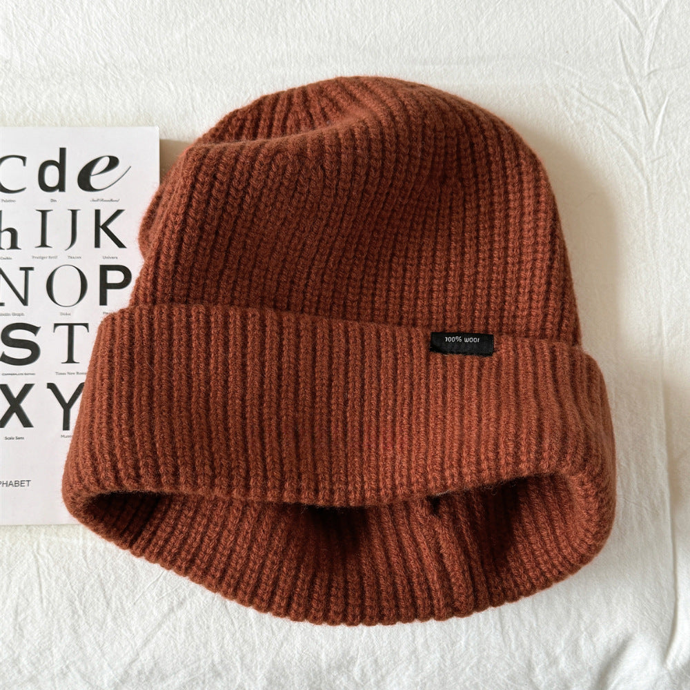 Damen Strickmütze mit Umschlag — Rippenstrick Wintermütze 9