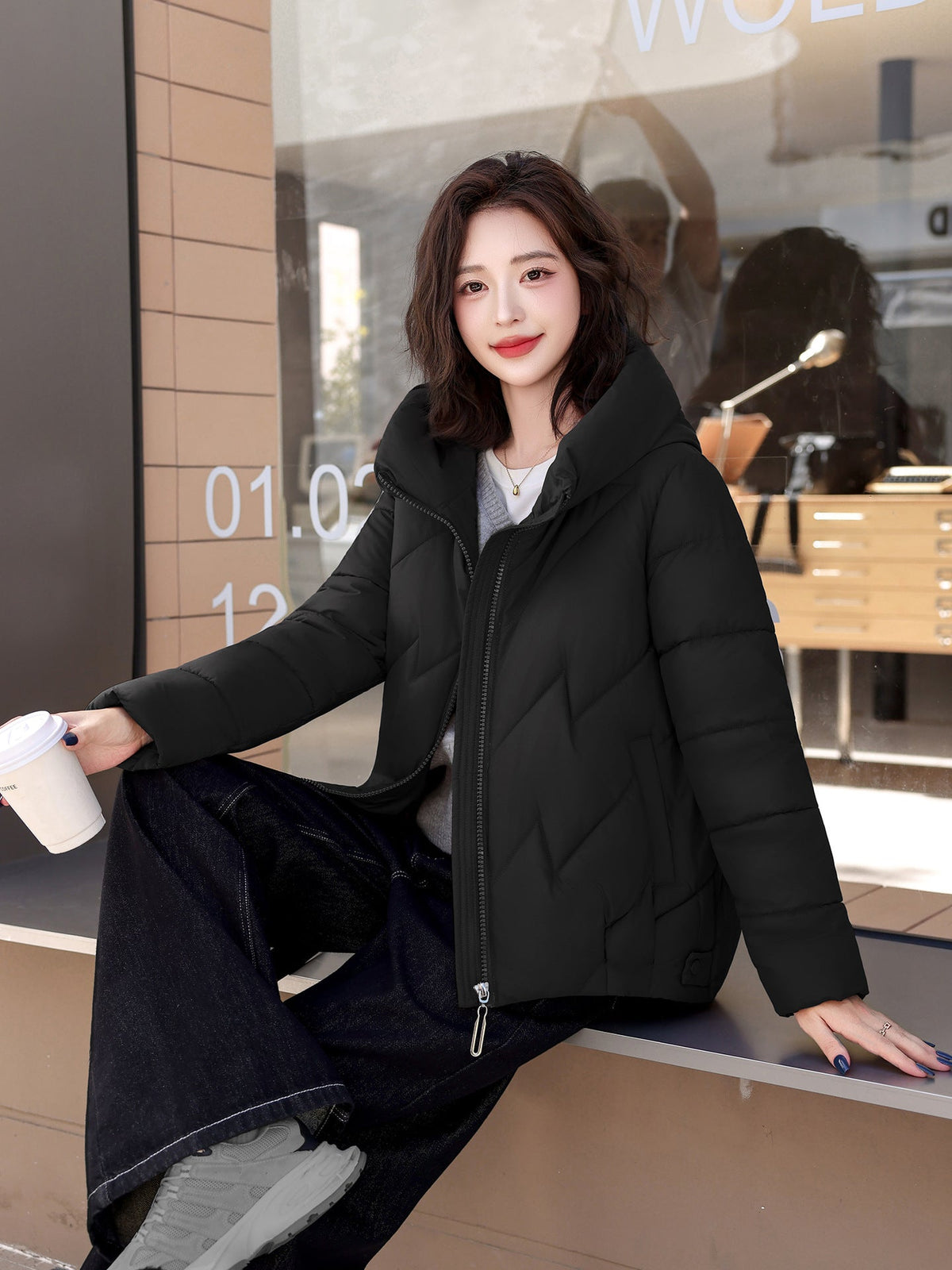Damen Steppjacke mit Kapuze – Ansicht 4