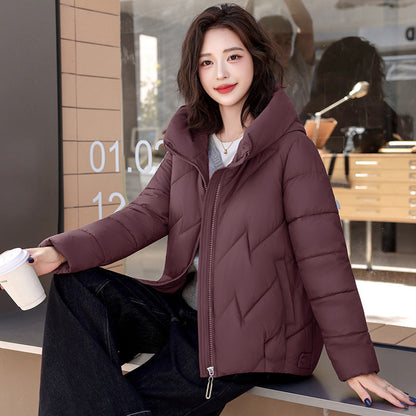 Damen Steppjacke mit Kapuze in Malve