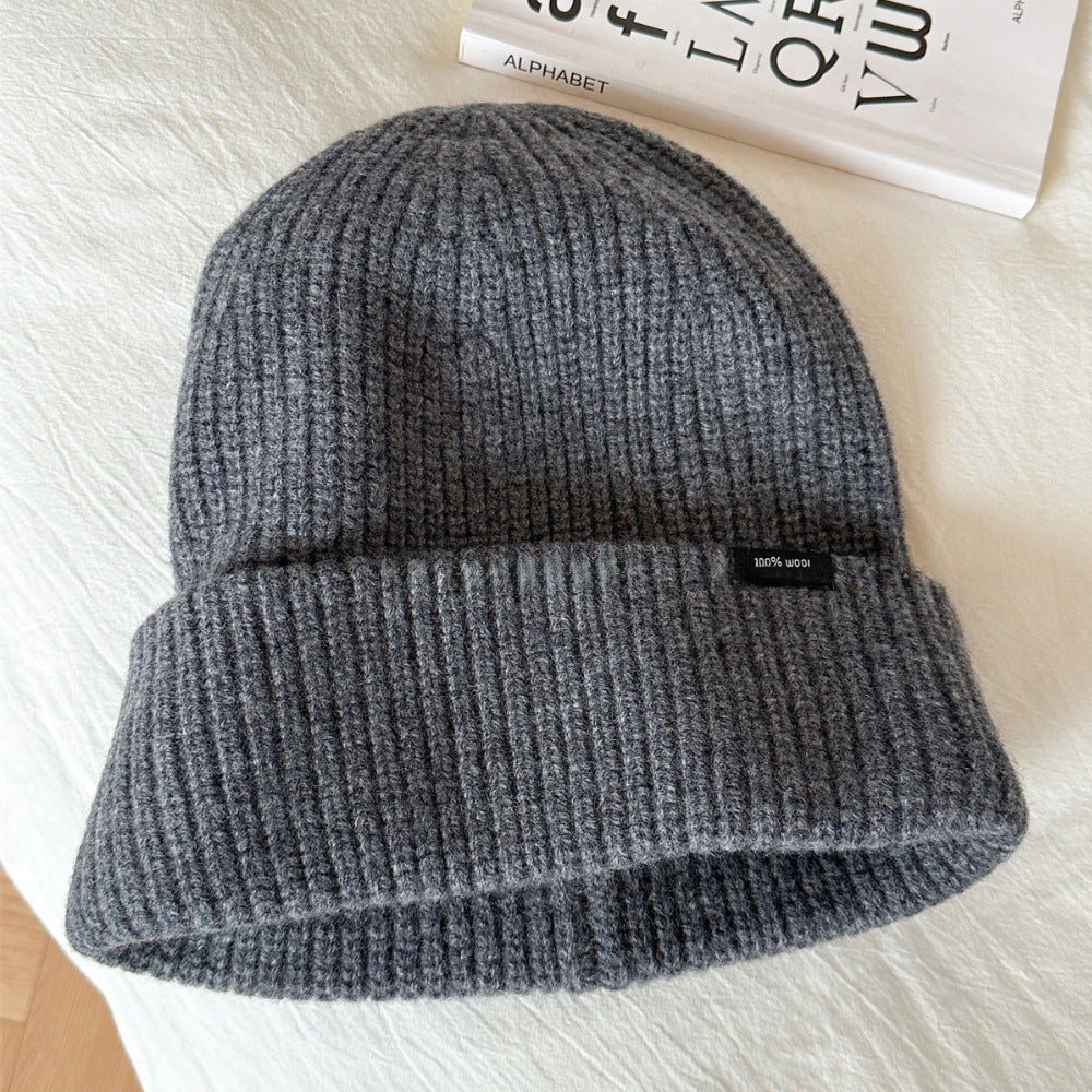 Damen Strickmütze mit Umschlag — Rippenstrick Wintermütze 6