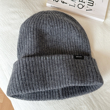 Damen Strickmütze mit Umschlag — Rippenstrick Wintermütze 6