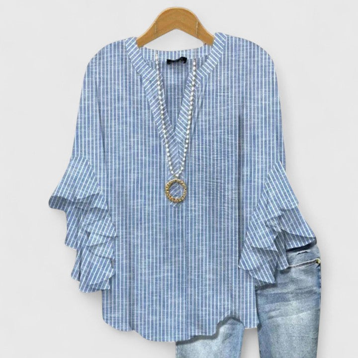 Women's Floral Blouse with Ruffle Sleeves — Sizes S to 3XL 3