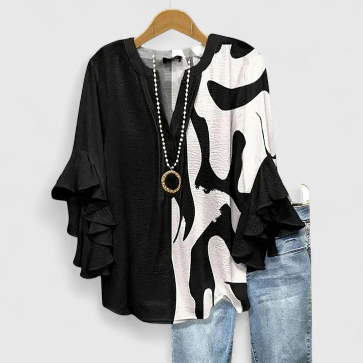 Women's Floral Blouse with Ruffle Sleeves — Sizes S to 3XL 5