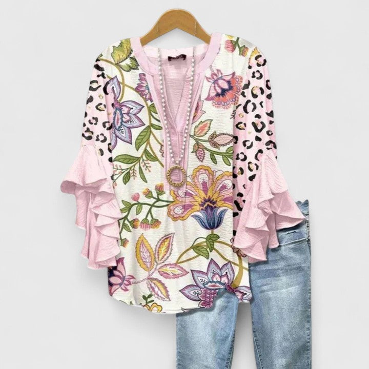 Women's Floral Blouse with Ruffle Sleeves — Sizes S to 3XL 8