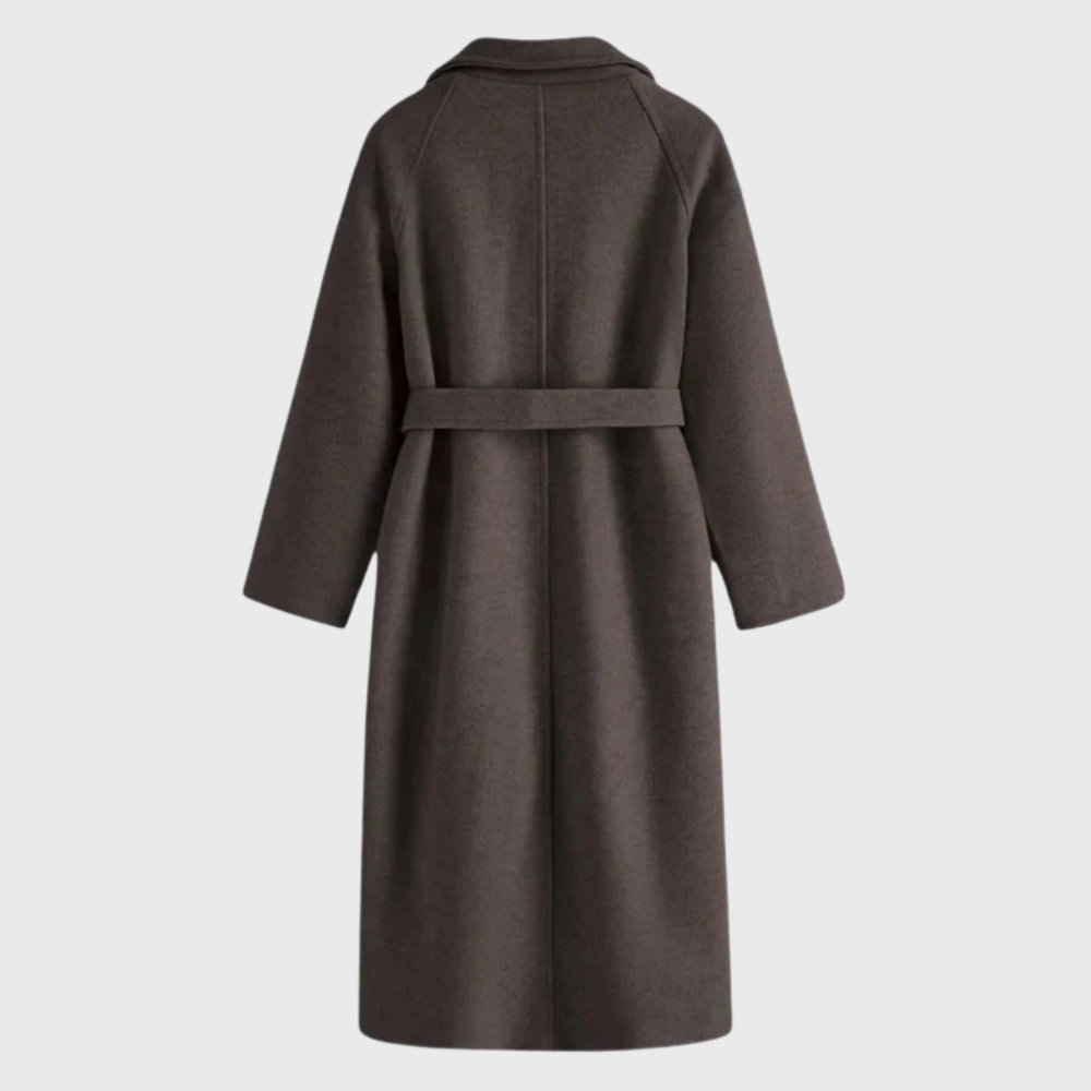 Women's Wool Blend Belted Coat — Elegant Longline Winter Layer 7