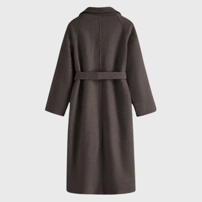 Women's Wool Blend Belted Coat — Elegant Longline Winter Layer 7