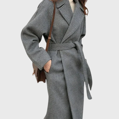 Women's Wool Blend Belted Coat — Elegant Longline Winter Layer 6