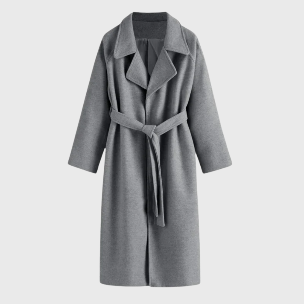 Women's Wool Blend Belted Coat — Elegant Longline Winter Layer 4
