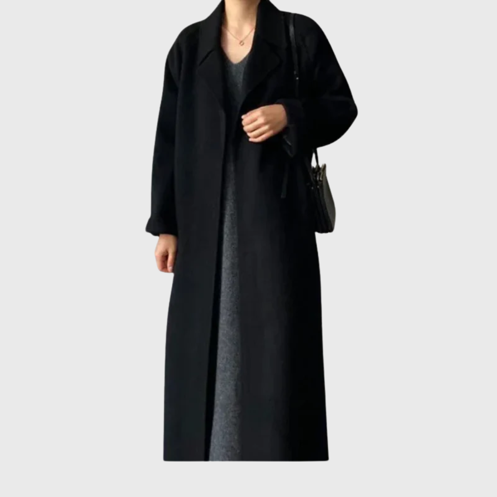 Women's Wool Blend Belted Coat — Elegant Longline Winter Layer 5