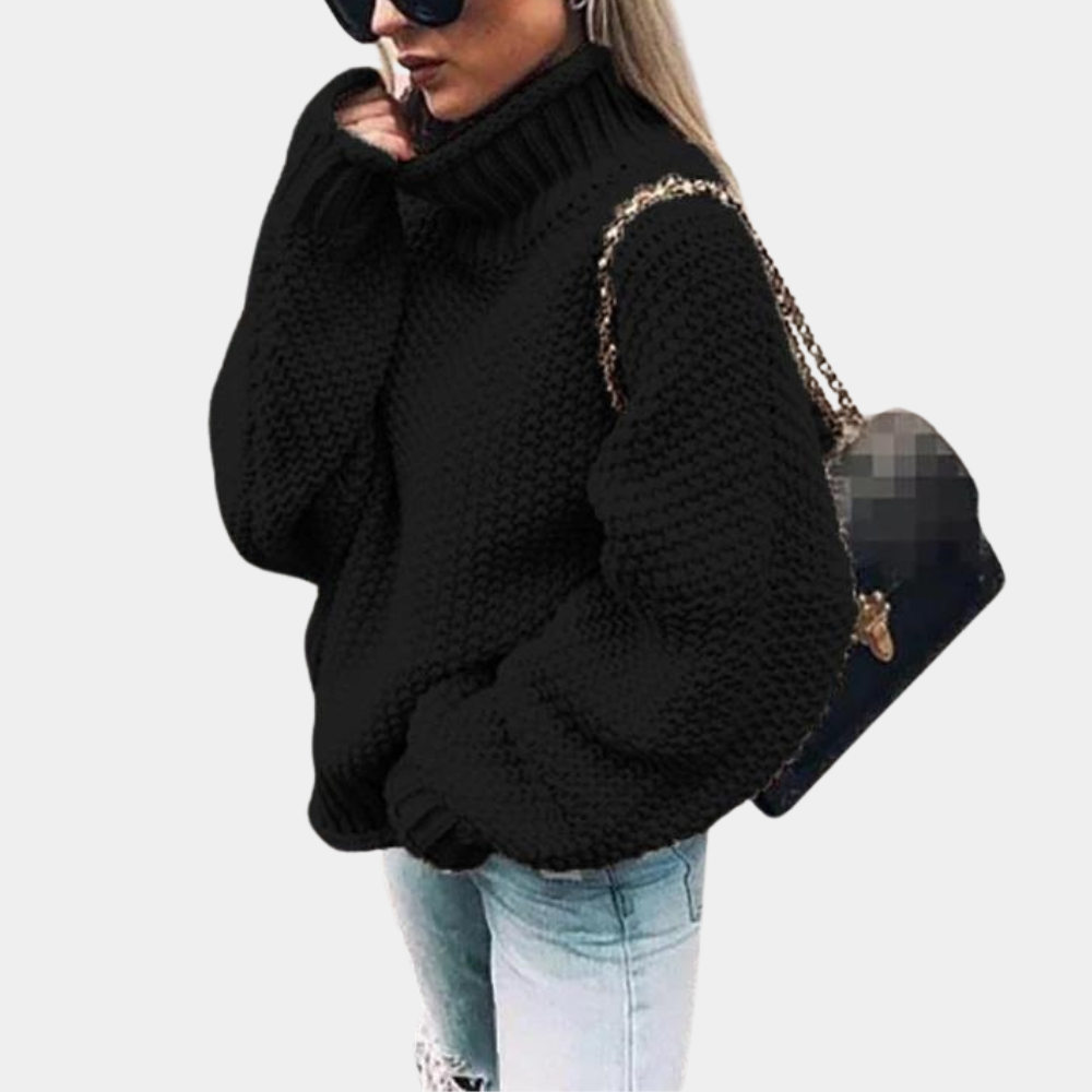 Women's Oversized Chunky Turtleneck Sweater — Winter Knit 2