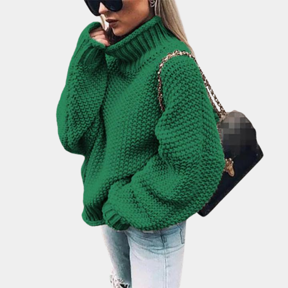 Women's Oversized Chunky Turtleneck Sweater — Winter Knit 3