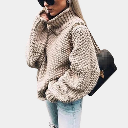 Women's Oversized Chunky Turtleneck Sweater — Winter Knit 1