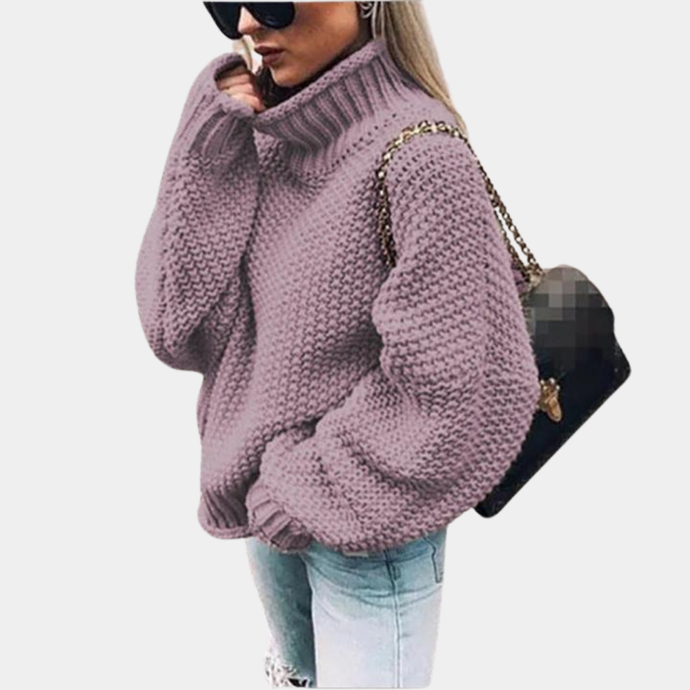 Women's Oversized Chunky Turtleneck Sweater — Winter Knit 4
