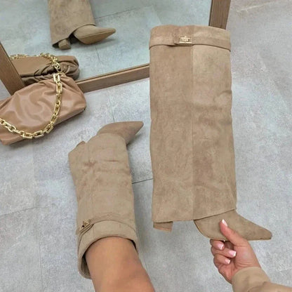 Women's Leather Thigh-High Boots with Buckle — Elegant Style 5