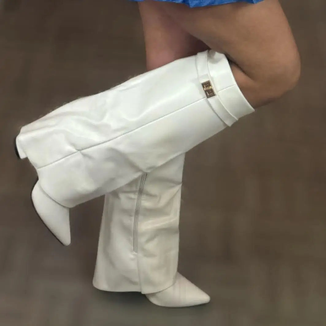Women's Leather Thigh-High Boots with Buckle — Elegant Style 3