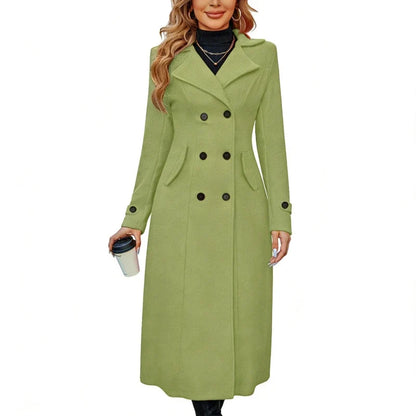 Double Breasted Wool Coat Women — Tailored Floor-Length 7