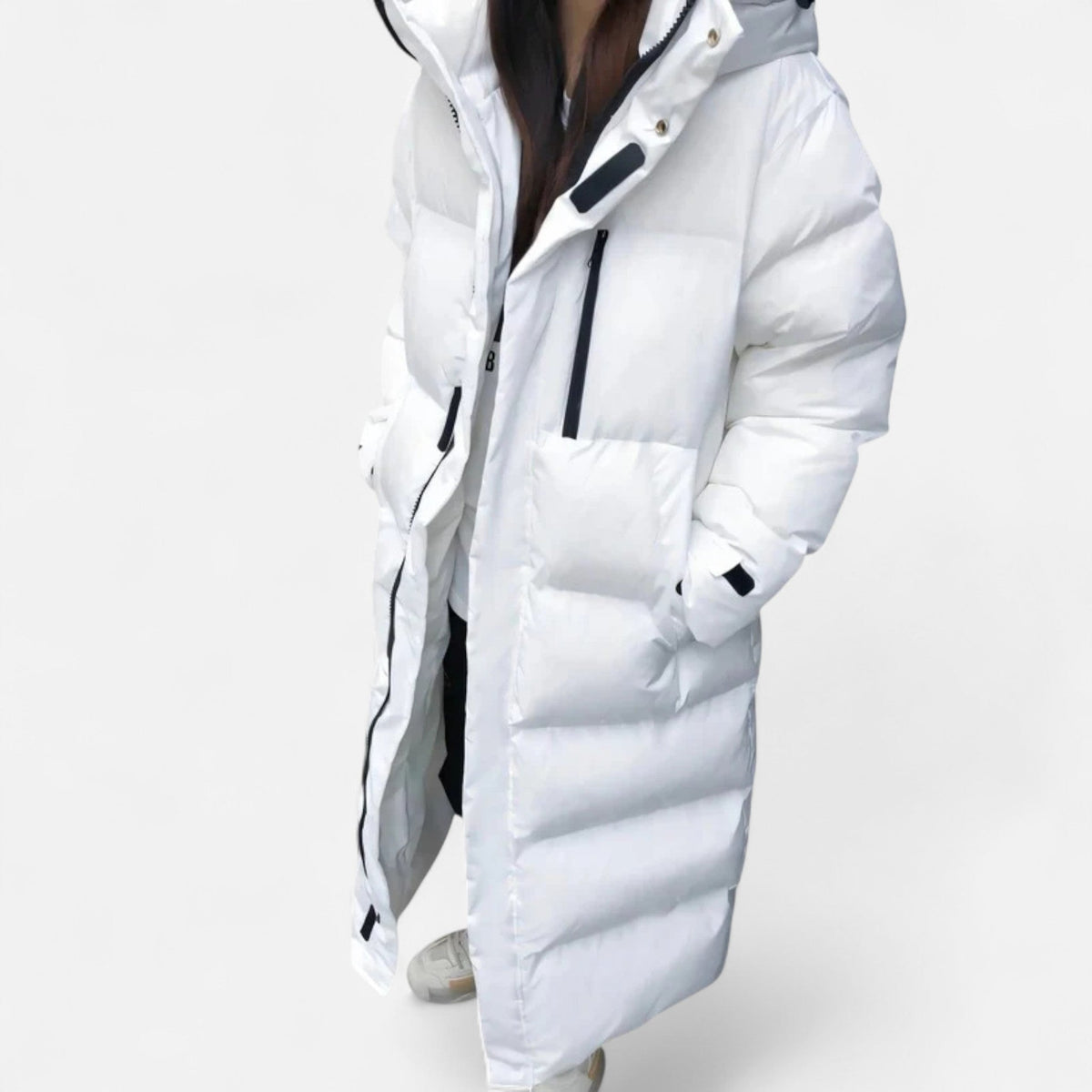 Women's Long Waterproof Puffer Jacket — Elegant Winter Coat 4