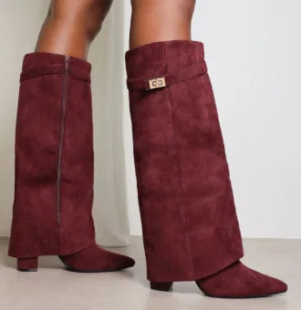 Women's Leather Thigh-High Boots with Buckle — Elegant Style 9