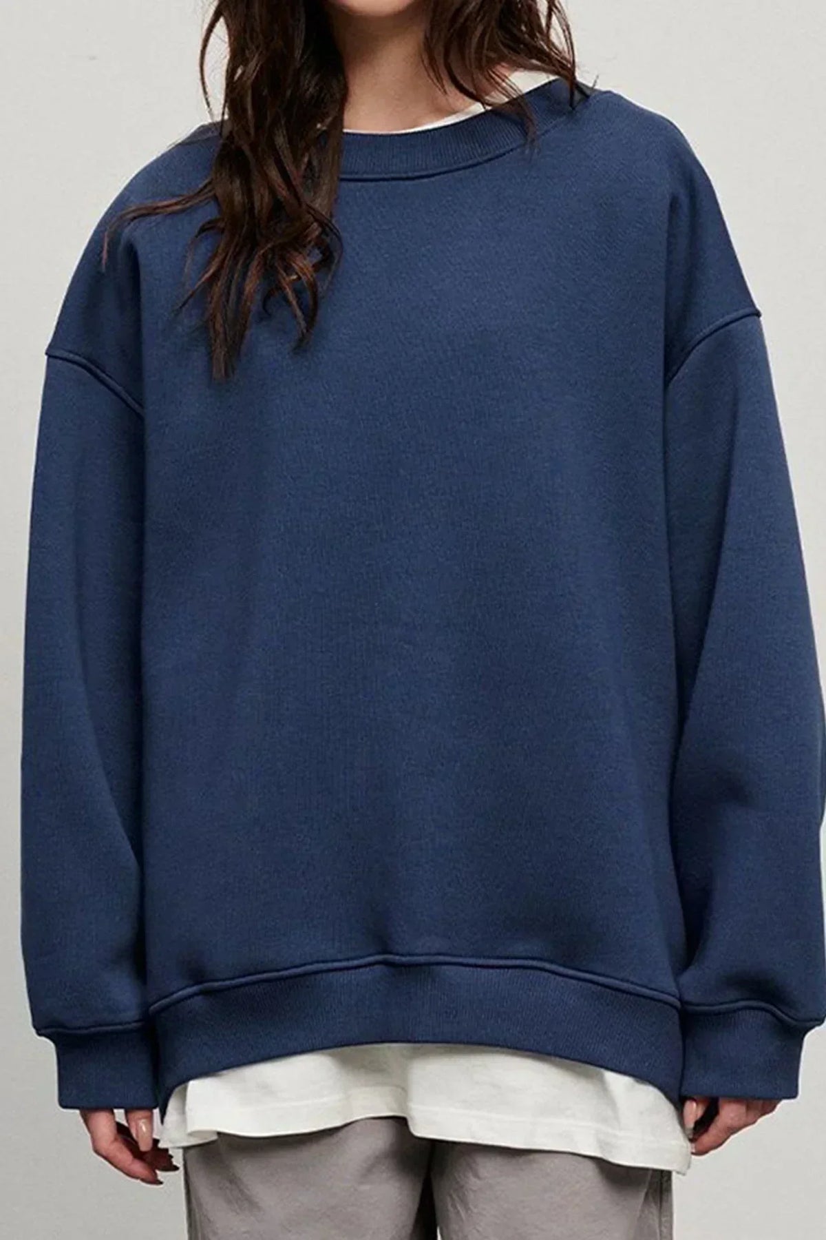 Oversized Women's Sweatshirt — Crew Neck Organic Cotton 4