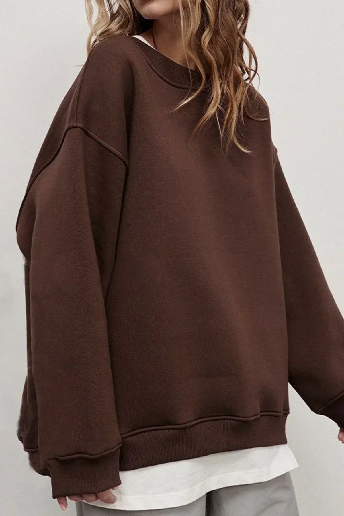 Oversized Women's Sweatshirt — Crew Neck Organic Cotton 16