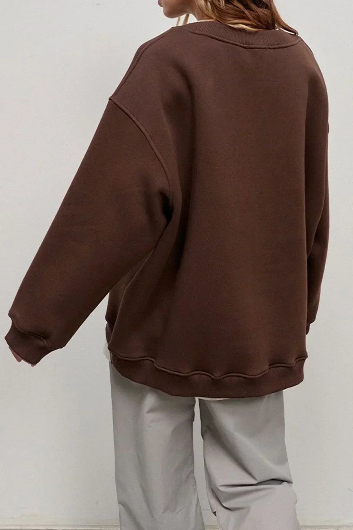 Oversized Women's Sweatshirt — Crew Neck Organic Cotton 5