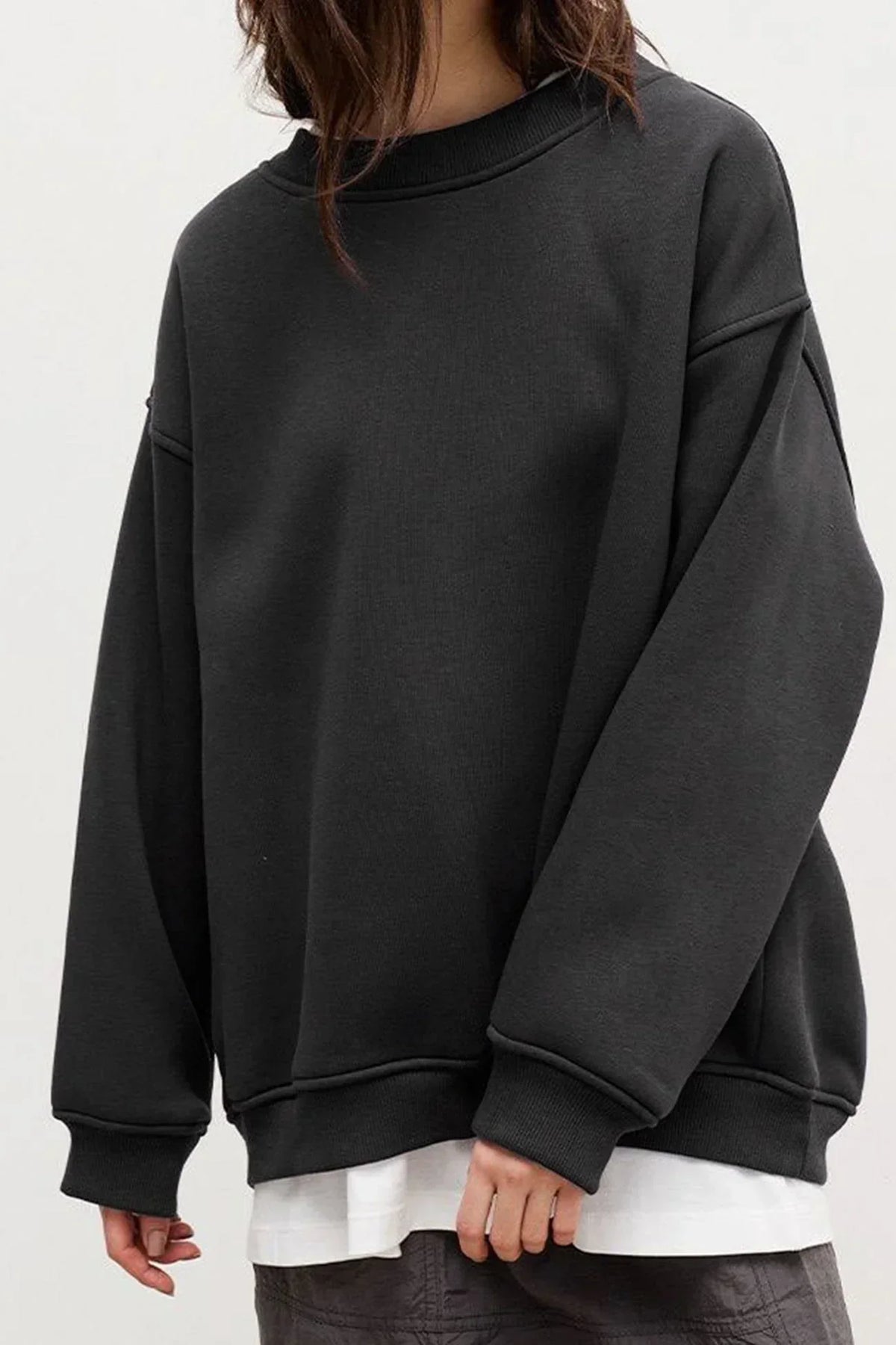 Oversized Women's Sweatshirt — Crew Neck Organic Cotton 14