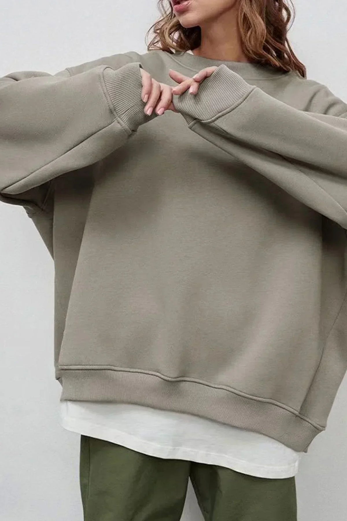 Oversized Women's Sweatshirt — Crew Neck Organic Cotton 3
