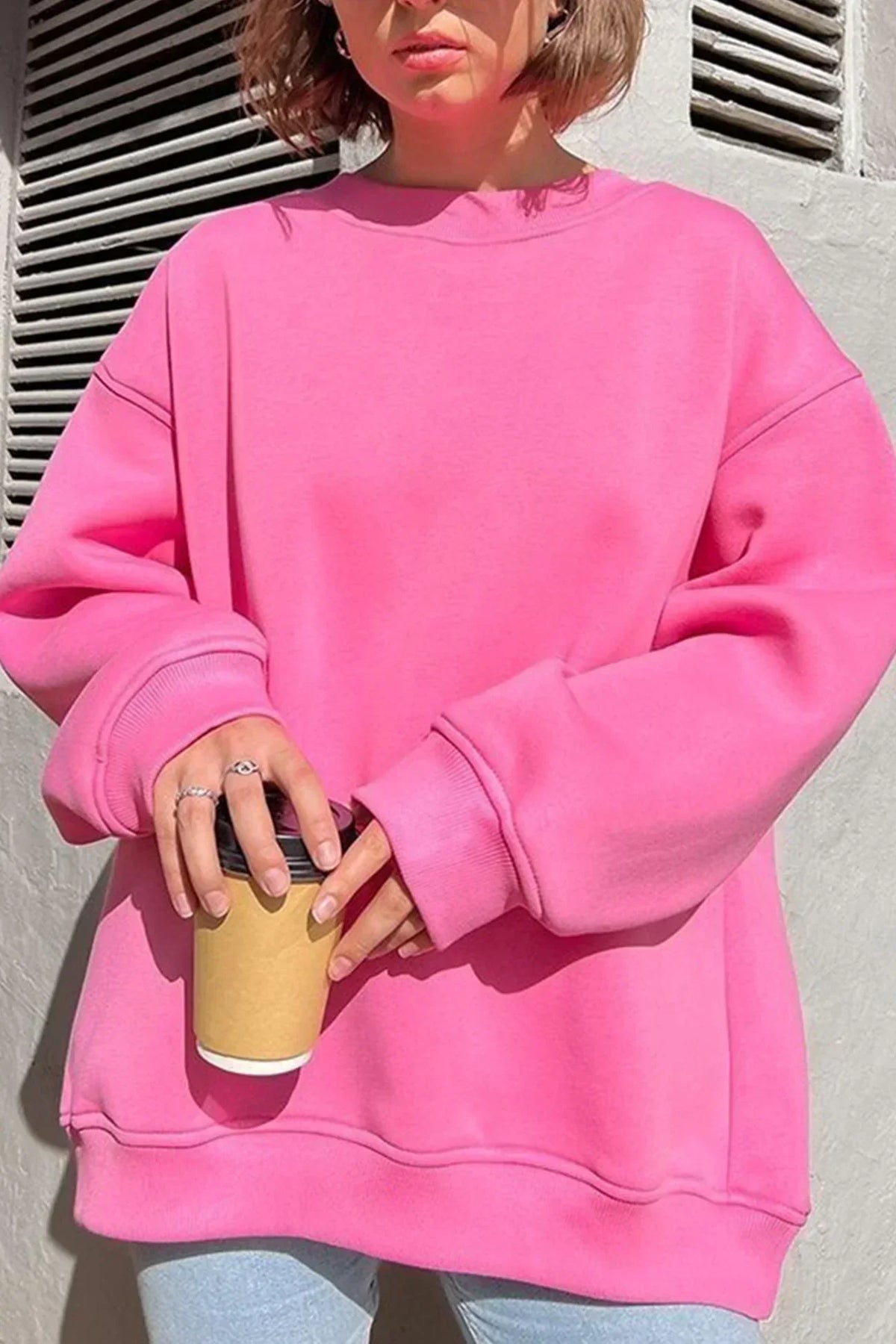 Oversized Women's Sweatshirt — Crew Neck Organic Cotton 1