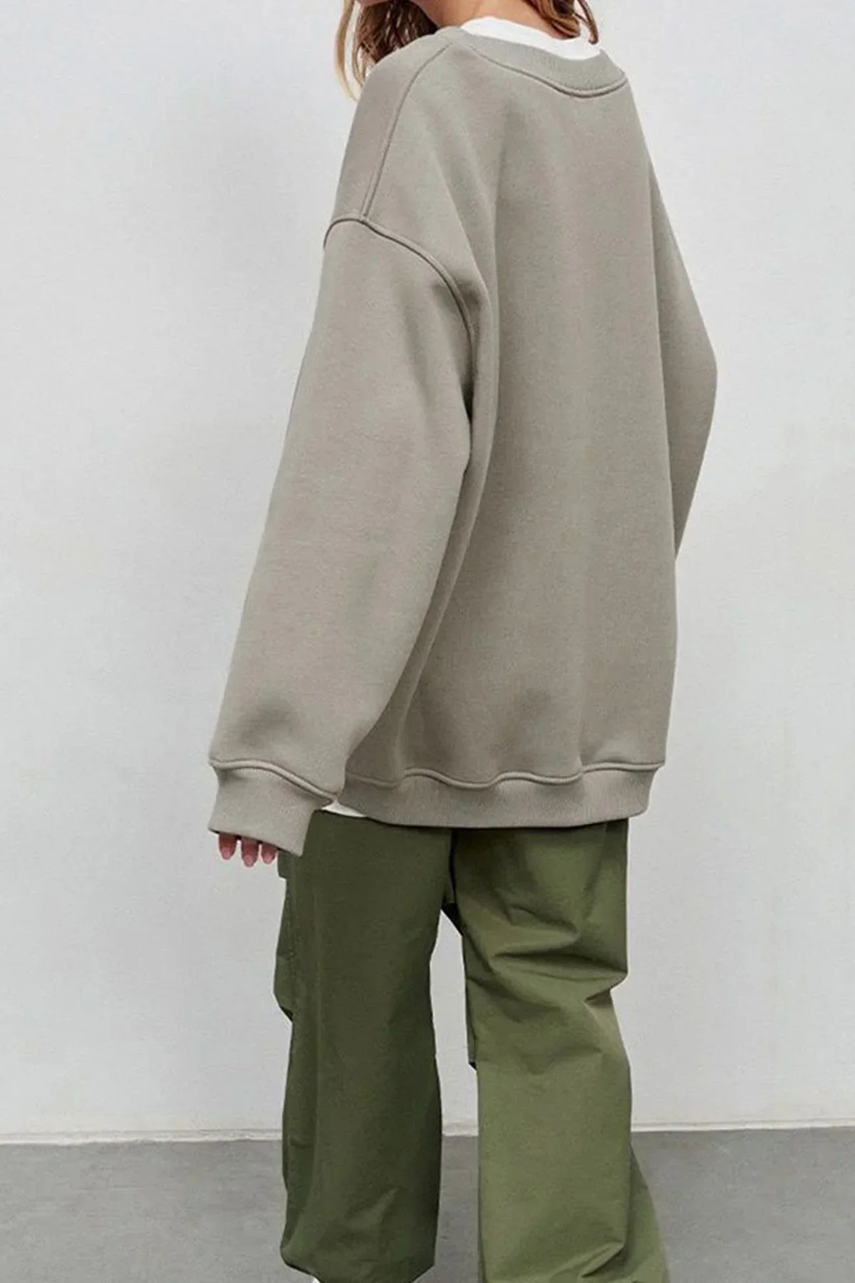 Oversized Women's Sweatshirt — Crew Neck Organic Cotton 7