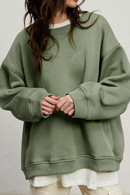 Oversized Women's Sweatshirt — Crew Neck Organic Cotton 12