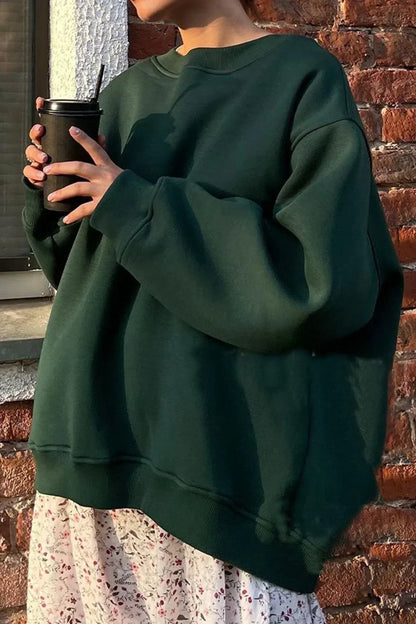 Oversized Women's Sweatshirt — Crew Neck Organic Cotton 10