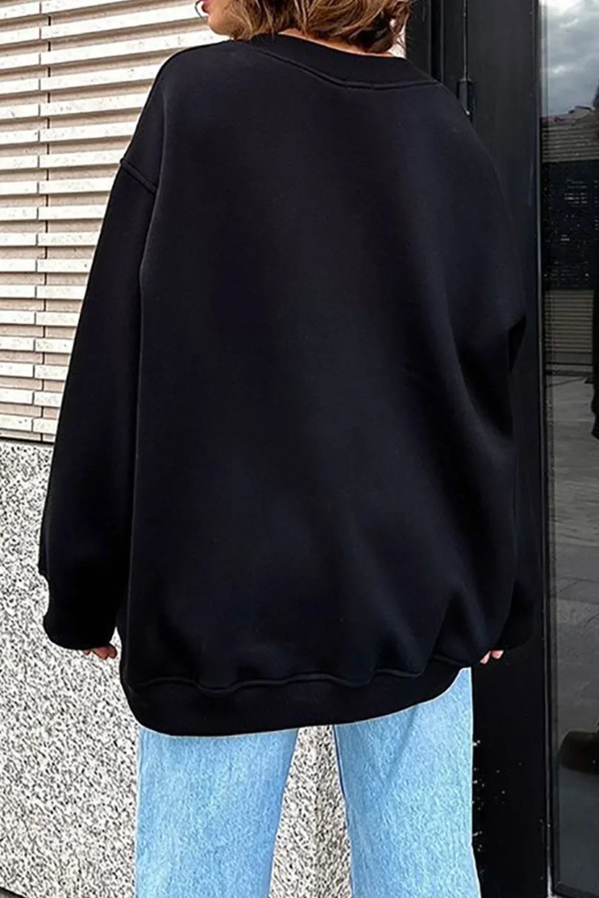 Oversized Women's Sweatshirt — Crew Neck Organic Cotton 11