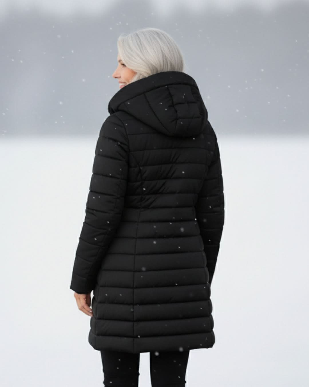Women's Long Puffer Coat with Hood & Sherpa Lining 7