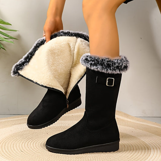 Fur-Trimmed Winter Boots Women — Warm Lined Side Zip 1
