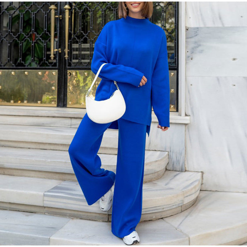 Women's Knit Two-Piece Set — Turtleneck & Wide Leg Trousers 5
