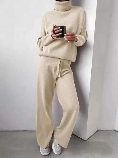 Women's Knit Two-Piece Set with Roll Neck — Cozy Loungewear 4