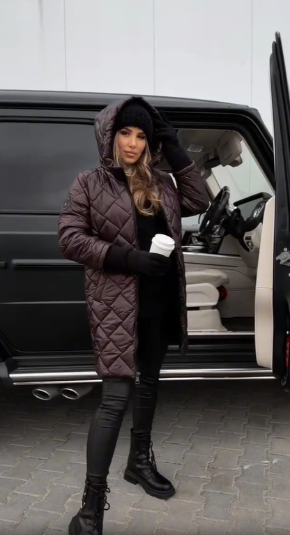 Bogna Quilted Puffer Jacket with Hood — Women's Winter Coat 7
