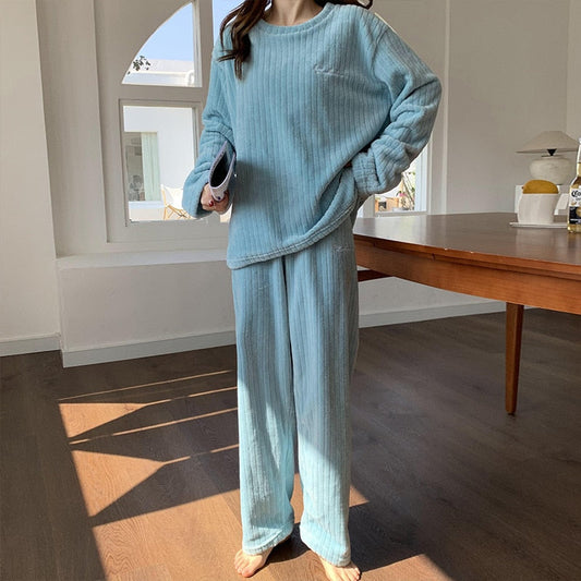 Women's Ribbed Fleece Set — Longsleeve Top & Trousers Lounge 1
