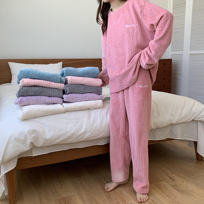 Women's Ribbed Fleece Set — Longsleeve Top & Trousers Lounge 3