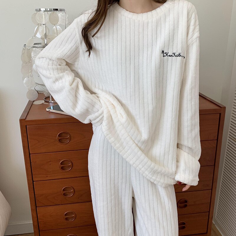 Women's Ribbed Fleece Set — Longsleeve Top & Trousers Lounge 5