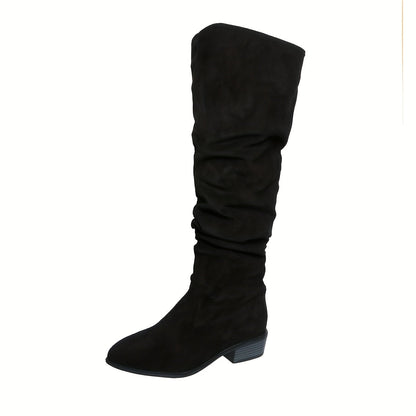 Astrid Women's Over-the-Knee Boots — Block Heel Pull-On 5