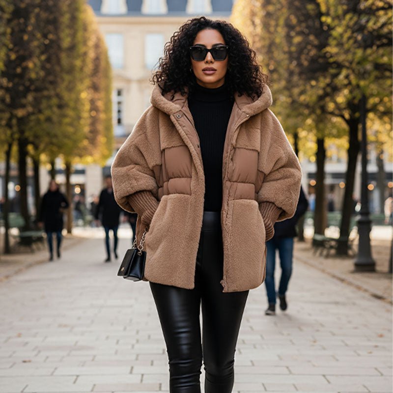 Oversized Women's Puffer Jacket with Faux Fur Hood — S to 3XL 5