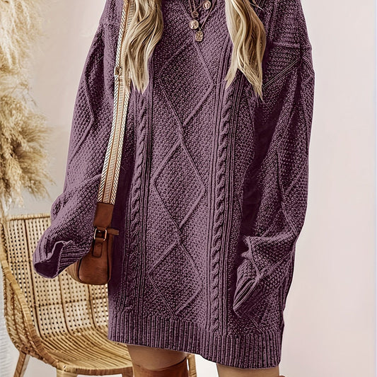 Helene Cable-Knit Sweater Dress — Cozy & Elegant 1